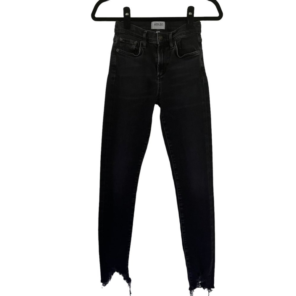 Agolde Sophie Mid Rise Skinny Ankle Jean - Black - Size 25 - Picture 2 of 14